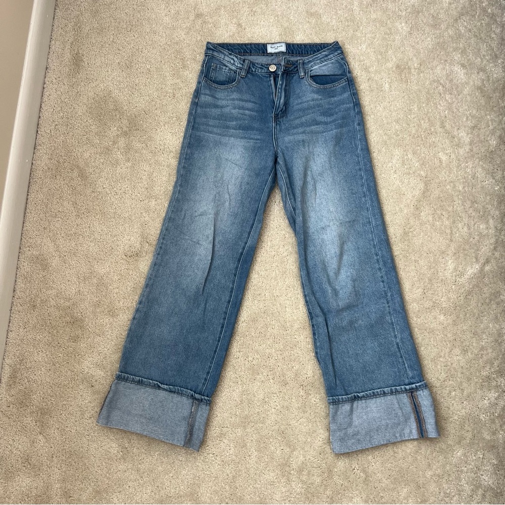 Women's Blue Wide-Leg Jeans
